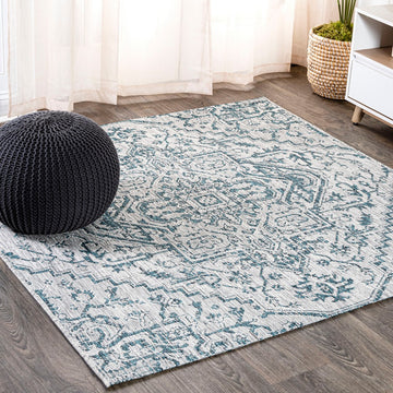 Estrella Bohemian Medallion Textured Weave Indoor/outdoor Square Rug